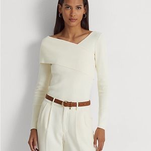 Ralph Lauren Asymmetrical Long-Sleeve Sweater, Size M